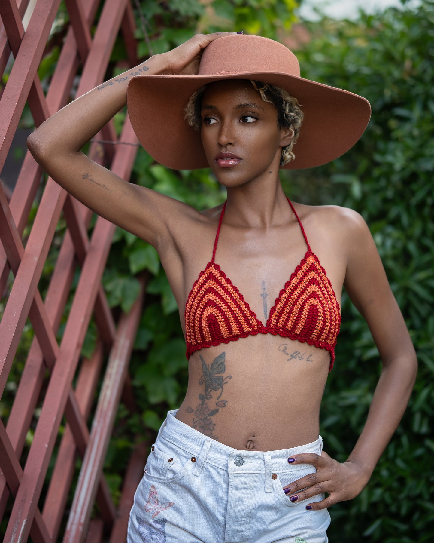 Classic Triangle Top in Terracotta (with Coquille Trim)
